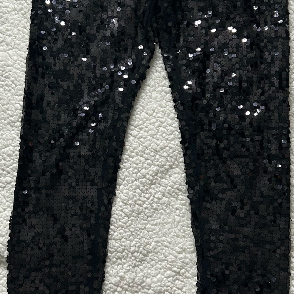 Express Black Sequin Leggings